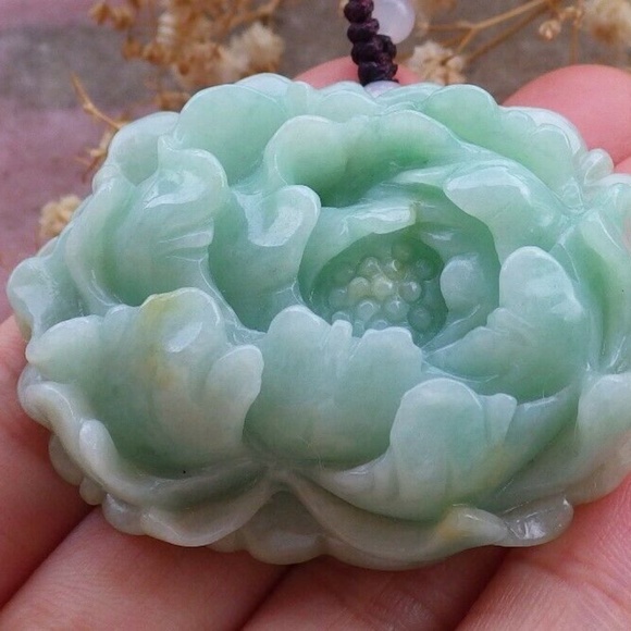 Certified Green Natural A Jade jadeite pendant Orchid Flower Necklace 花开富贵 - Picture 4 of 11